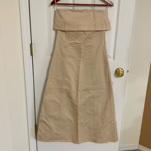 Zara 100% cotton strapless trench dress